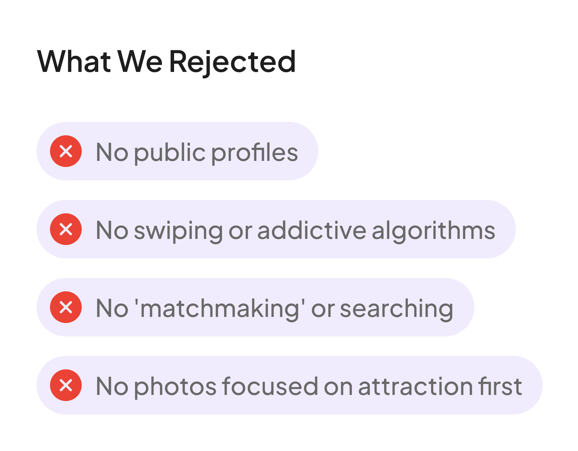 What We Rejected